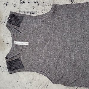 Lorna Jane Life Heather Speckled Grey Mesh Net racerback Tank Top Small S